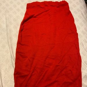 Red pencil skirt